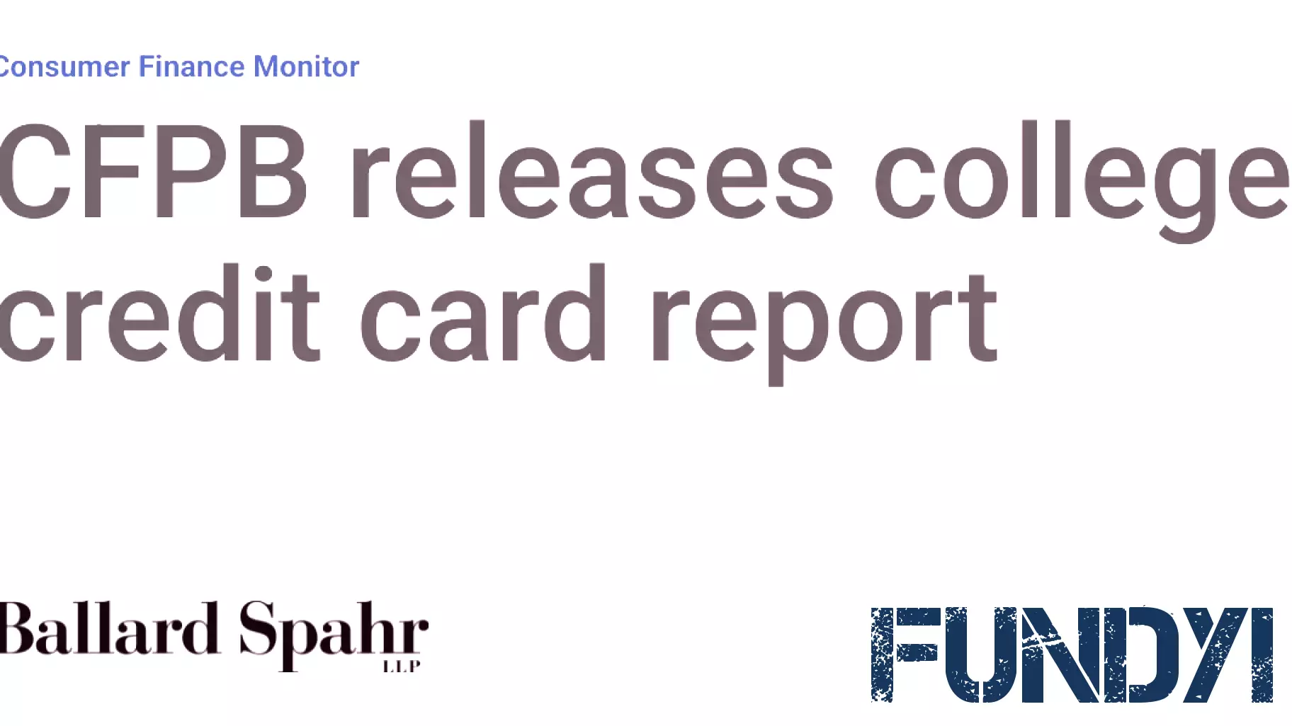 CFPB releases college credit card report